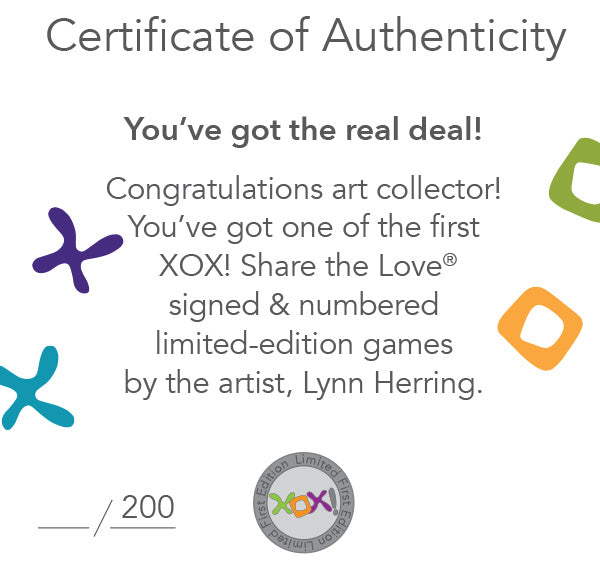 XOX! Share the Love® Game - Art Collectors - Limited First Edition Set